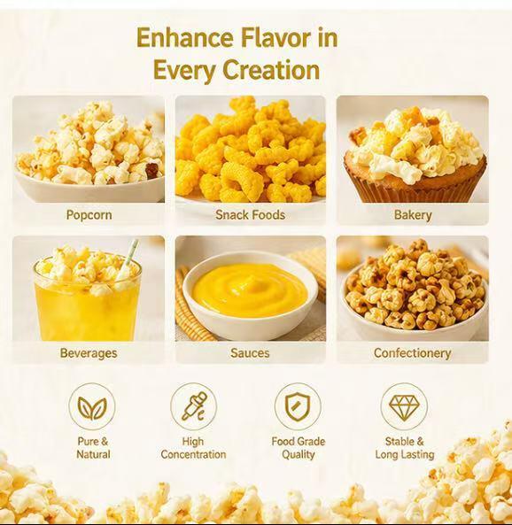 Concentrated Popped Corn Oil Flavor for Popcorn Oil Coating Buttery Snack Seasoning